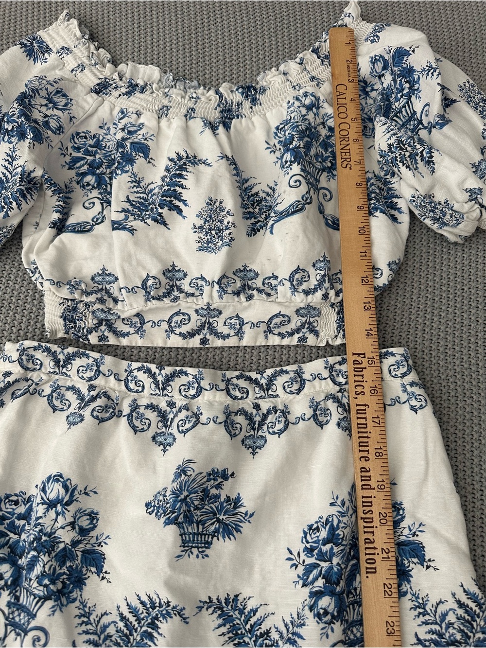 Sachin & Babi Austin Arden Linen Blend Skirt in Indigo Ivory Garland Medium - Picture 9 of 14